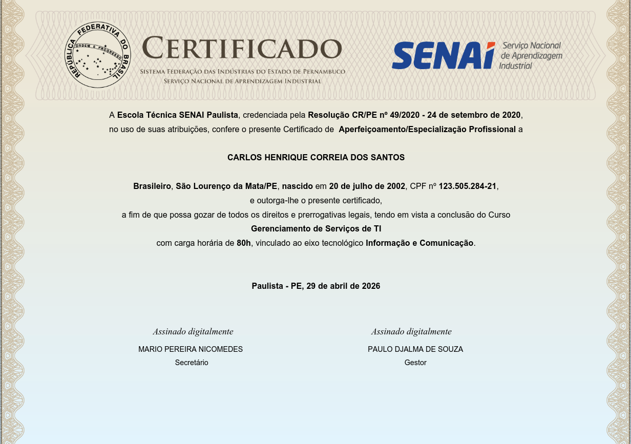 Miniatura do certificado de gestao TI